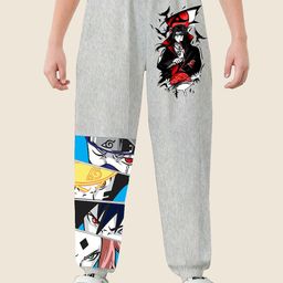LOCAVESTIR Boys Naruto Anime Printed Mid Rise Joggers-image-44