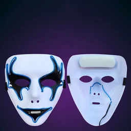 Hookaba Clown Craze LED Face Mask For Halloween Rave Live Concert-58