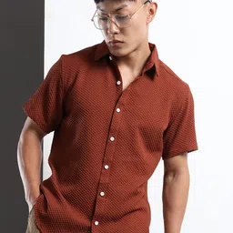 THE BEETEL HOUSE Men Textured Regular Fit Casual Shirt-image-32