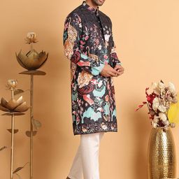 Anouk Men Floral Embroidered Regular Sequinned Kurta with Pyjamas-11