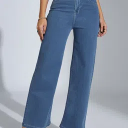 Miss Chase Women Wide Leg High-Rise Mildly Distressed Stretchable Jeans-image-98