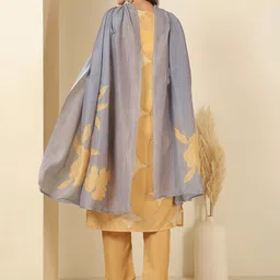 Anouk Geometric Printed Keyhole Neck Straight Kurta With Trousers & Dupatta image 5