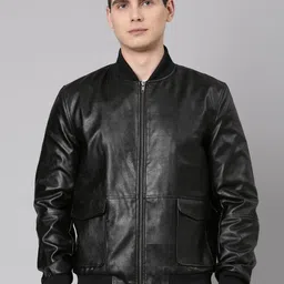 MONOCHROME Men Water Resistant Varsity Jacket-image-80