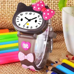 Shocknshop Girls Printed Dial & Straps Analogue Watch 339 Black Kitty-20