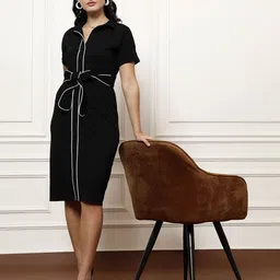Athena Immutable Scuba A-Line Dress-image-73