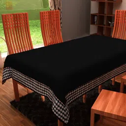 Home Heart Black Cotton 6-Seater Table Cover with Patchwork details-51