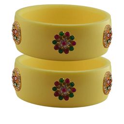 Vidhya Kangan Beige Plastic Bangles-image-66