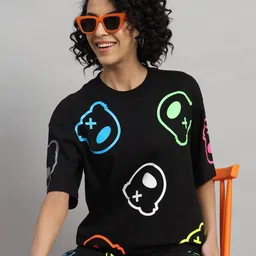 GRIFFEL Women Printed Applique T-shirt-image-30