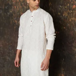 Melange by Lifestyle Men Floral Cold-Shoulder Sleeves Thread Work Kurta-picture-54