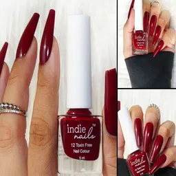 indie nails Indie Nail Set Of 4 Long Lasting Glossy Nail Polishs With Mini Filer & Potli - 5 ml Each image 5