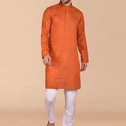 PRINTINDIA Mandarin Collar Pure Cotton Straight Kurta With Trouser-57