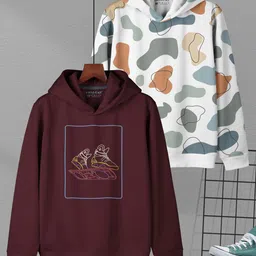 HELLCAT Boys Pack of 2 Printed Pullover Hooded Sweatshirt-picture-41