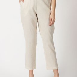 Saffron Threads Women Original Straight Fit Easy Wash Trousers-image-15