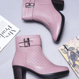Killer Women Round Toe Block Heel Boots-image-47