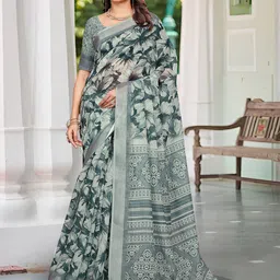 Mitera Floral Zari Pure Cotton Saree-18