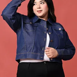 Funday Fashion Women Washed Denim Jacket-37
