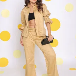 KAORI BY SHREYA AGARWAL Pure Cotton Relaxed-Fit Shirt With Trouser Co-Ords-image-13