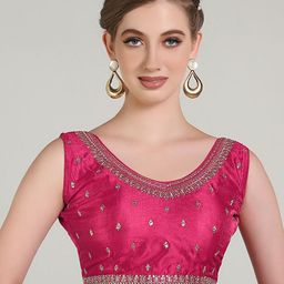 HERE&NOW Embroidered Sleeveless Saree Blouse-picture-46