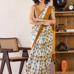 Mitera Ethnic Motifs Ready to Wear Ikat Saree-picture-27