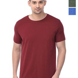 COLOR CAPITAL Unisex Pack Of 3 Solid Round Neck Cotton T-shirts-image-85