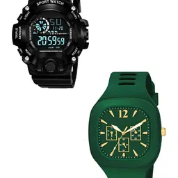 Hala Men Pack of 2 Solid Round Tang Regular Digital Watches-52