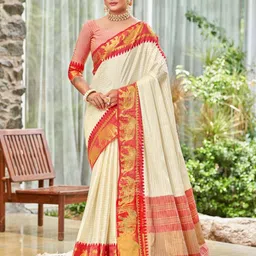 SGF11 Checked Zari Art Silk Kanjeevaram Saree-image-4