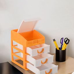 Kuber Industries Yellow & White Reusable 4-Tier Drawer Organiser-13