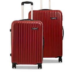 Luggero  Set Of 2 Textured Hard-Sided Trolley Bags-0