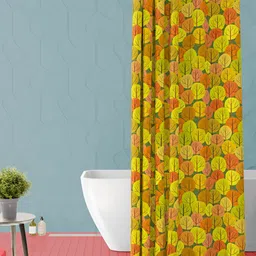 ArtzFolio Yellow & Orange Printed Shower Curtains-12