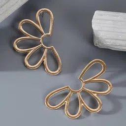 DressBerry Gold-Plated Floral Shaped Drop Earrings-26