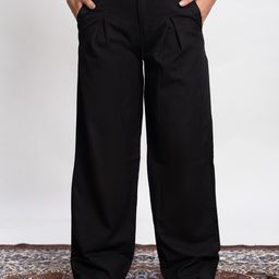 SVKETAIL Women Relaxed Straight Leg High-Rise Pleated Trousers-image-73