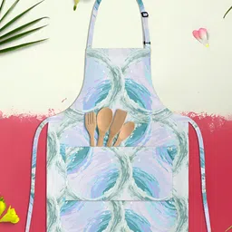 ArtzFolio Blue & White Printed Cotton Apron-23