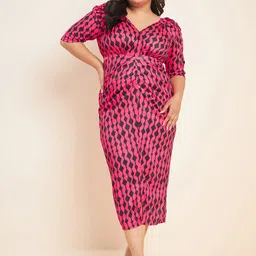 Antheaa Curve Printed Bodycon Midi Dress-image-39