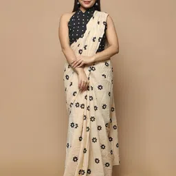 Madnoo Pure Cotton Block Print Saree-image-79