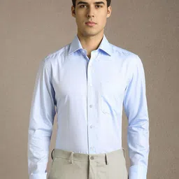 Louis Philippe Geometric Textured Long Sleeves Pure Cotton Formal Shirt-picture-16