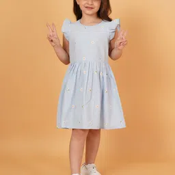 Creative Kids Floral Flutter Sleeve Fit & Flare Dress-picture-20
