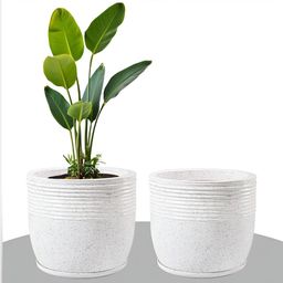 RUBOXA 2Pcs White UV ProtectedPlanters-22