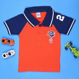 V-Mart Boys Printed Cotton Polo Collar Applique T-shirt-picture-15