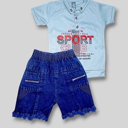MAHI CREATION Boys Striped T-shirt with Shorts-image-73
