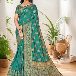 Anouk Ethnic Motifs Woven Design Zari Banarasi Saree-42