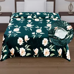 REALDREAM Green & White Floral Mild Winter 300 GSM Single Bed Dohar-picture-45