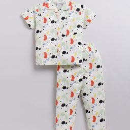 NAUTI KIDZ Boys Pure Cotton Abstract Printed Night suit-image-20