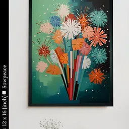 SOWPEACE Blue & White 1 Piece Canvas Floral and Botanical Wall Paintings-picture-51