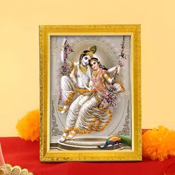 Art Street White & Grey Sri Radha & Krishna Religious Wall Paintings-image-11