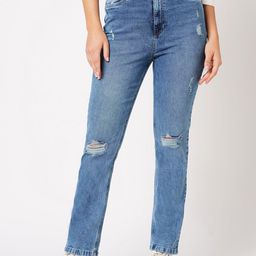 Kraus Jeans Women Straight Fit High-Rise Light Fade Jeans-picture-47