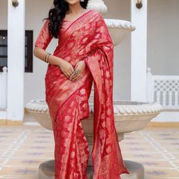 DIVASTRI Woven Design Silk Blend Saree-image-86