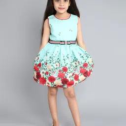 Funshine Girls Floral Printed Cotton Fit & Flare Dress-33