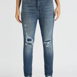 Pepe Jeans Women Skinny Fit High-Rise Slash Knee Light Fade Stretchable Jeans-image-65