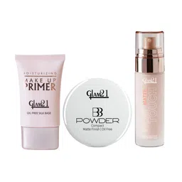 GLAM21 Set Of 3 Velvet Touch Natural, BB Compact Powder Almond Honey & Primer-7
