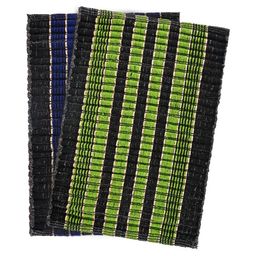 Aura Blue & Green 2 Pieces Striped Microfiber Rectangle Durable Anti Skid Doormats-14